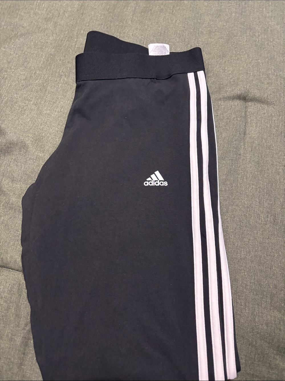 Women’s adidas Black leggings with White 3-Stripes